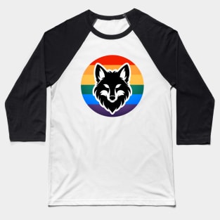 LGBTQ Pride Fox Anthro Furry Rainbow Logo Baseball T-Shirt